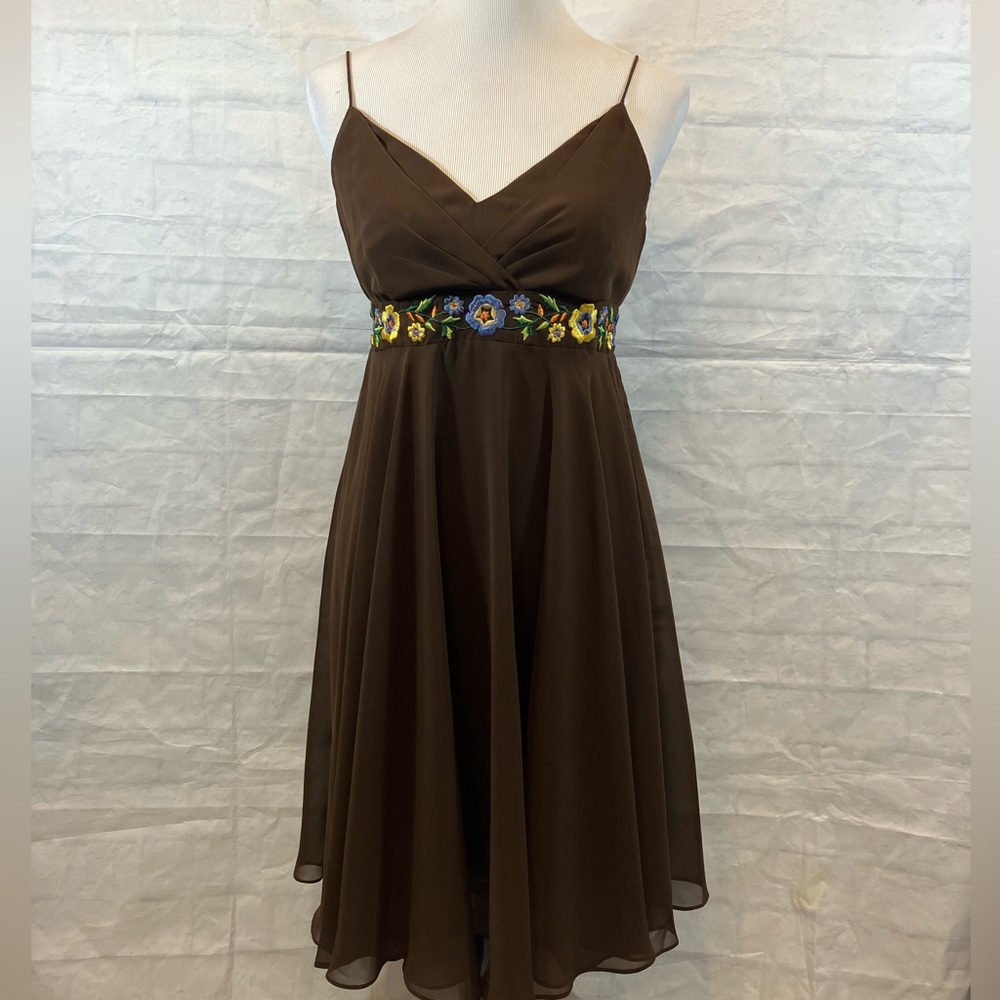 Eva Blue Brown Dress